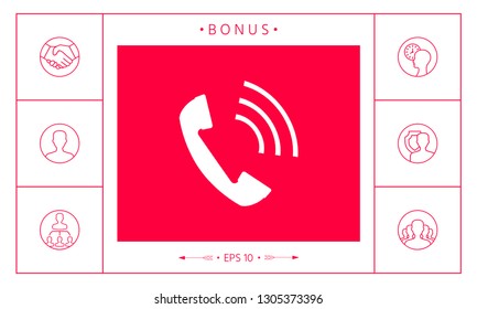Telephone handset, telephone receiver icon. Graphic elements for your design