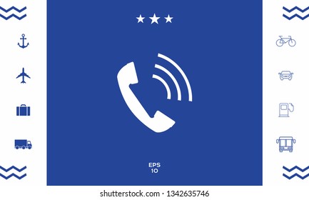 Telephone handset, telephone receiver icon. Graphic elements for your design