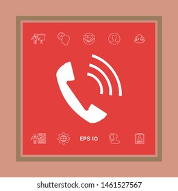 Telephone handset, telephone receiver icon. Graphic elements for your design