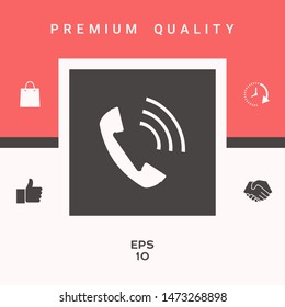 Telephone handset, telephone receiver icon. Graphic elements for your design