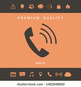 Telephone handset, telephone receiver icon. Graphic elements for your design