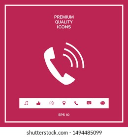 Telephone handset, telephone receiver icon. Graphic elements for your design