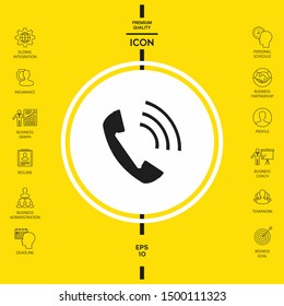 Telephone handset, telephone receiver icon. Graphic elements for your design