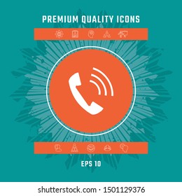 Telephone handset, telephone receiver icon. Graphic elements for your design