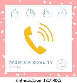 Telephone handset, telephone receiver icon. Graphic elements for your design