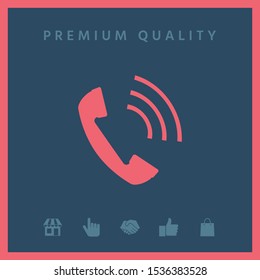 Telephone handset, telephone receiver icon. Graphic elements for your design