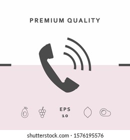 Telephone handset, telephone receiver icon. Graphic elements for your design