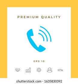 Telephone handset, telephone receiver icon. Graphic elements for your design