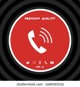 Telephone handset, telephone receiver icon. Graphic elements for your design