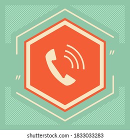 Telephone handset, telephone receiver icon. Graphic elements for your design