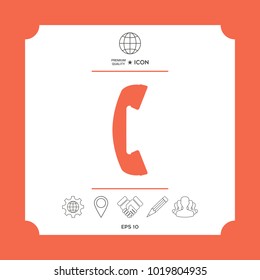 Telephone handset, telephone receiver symbol