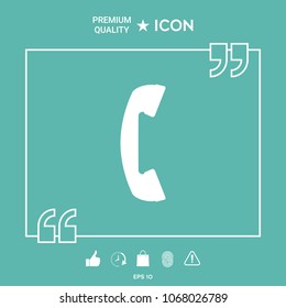 Telephone handset, telephone receiver symbol