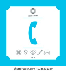 Telephone handset, telephone receiver symbol