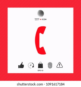 Telephone handset, telephone receiver symbol