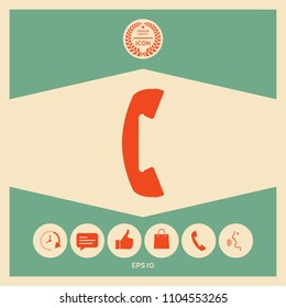 Telephone handset, telephone receiver symbol
