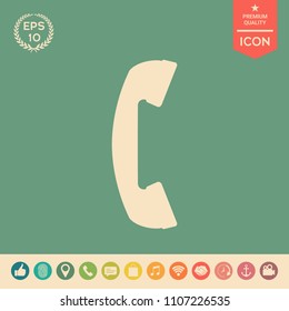 Telephone handset, telephone receiver symbol
