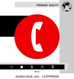 Telephone handset, telephone receiver symbol