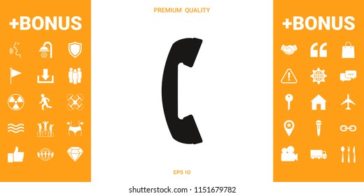 Telephone handset, telephone receiver symbol