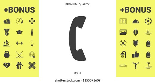 Telephone handset, telephone receiver symbol