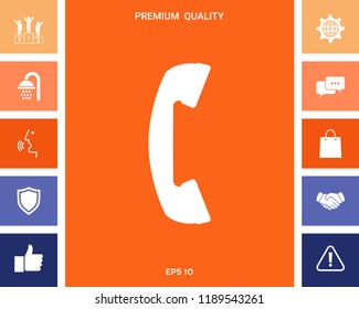 Telephone handset, telephone receiver symbol