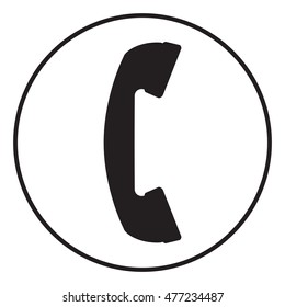 Telephone handset, telephone receiver symbol