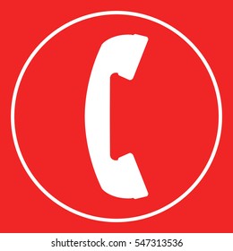 Telephone handset, telephone receiver symbol