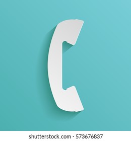 Telephone handset, telephone receiver symbol