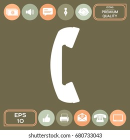 Telephone handset, telephone receiver symbol