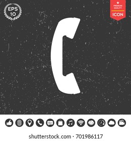 Telephone handset, telephone receiver symbol