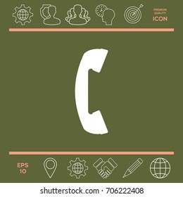 Telephone handset, telephone receiver symbol