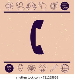 Telephone handset, telephone receiver symbol