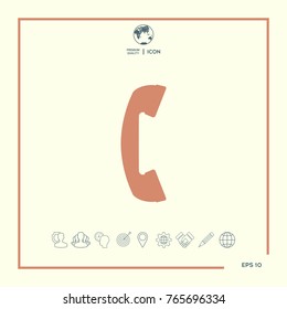 Telephone handset, telephone receiver symbol