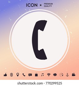 Telephone handset, telephone receiver symbol