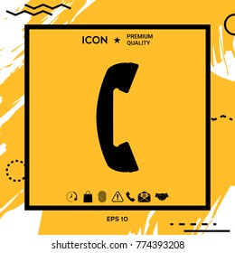 Telephone handset, telephone receiver symbol