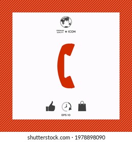 Telephone handset, telephone receiver symbol, elements for your design