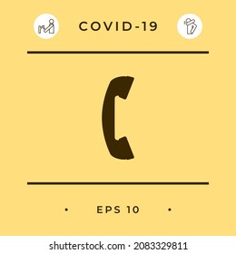 Telephone handset, telephone receiver symbol, elements for your design