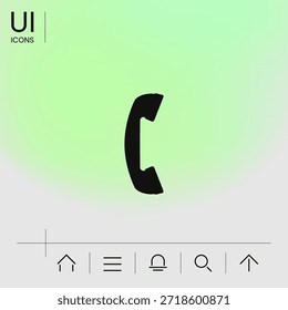 Telephone handset, telephone receiver symbol, elements for your design