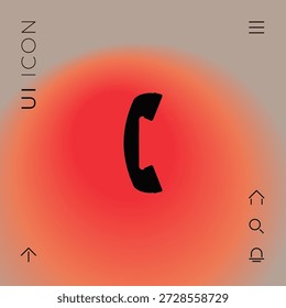 Fone de telefone, símbolo de receptor de telefone, elementos para seu design
