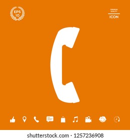 Telephone handset, telephone receiver symbol. Graphic elements for your design