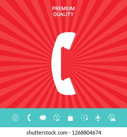 Telephone handset, telephone receiver symbol. Graphic elements for your design