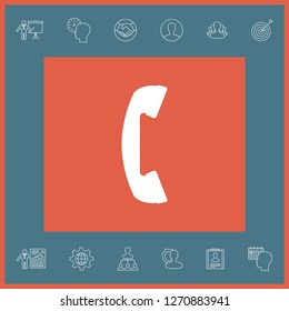 Telephone handset, telephone receiver symbol. Graphic elements for your design