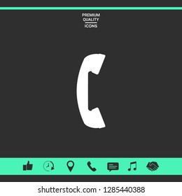Telephone handset, telephone receiver symbol. Graphic elements for your design