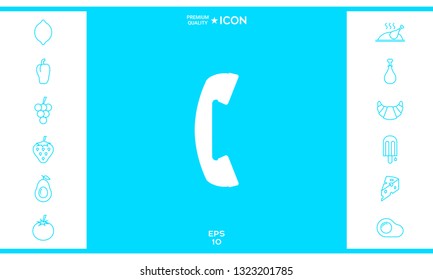 Telephone handset, telephone receiver symbol. Graphic elements for your design