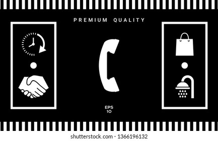 Telephone handset, telephone receiver symbol. Graphic elements for your design