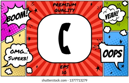 Telephone handset, telephone receiver symbol. Graphic elements for your design