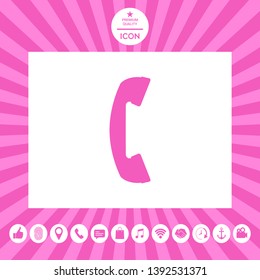 Telephone handset, telephone receiver symbol. Graphic elements for your design