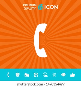 Telephone handset, telephone receiver symbol. Graphic elements for your design
