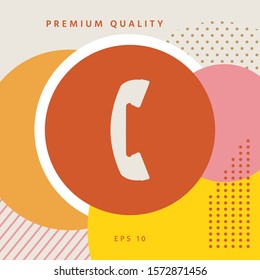 Telephone handset, telephone receiver symbol. Graphic elements for your design