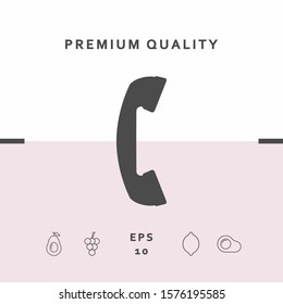 Telephone handset, telephone receiver symbol. Graphic elements for your design