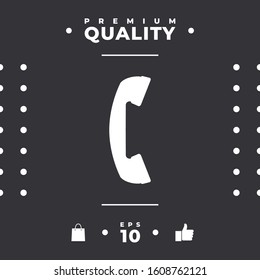Telephone handset, telephone receiver symbol. Graphic elements for your design